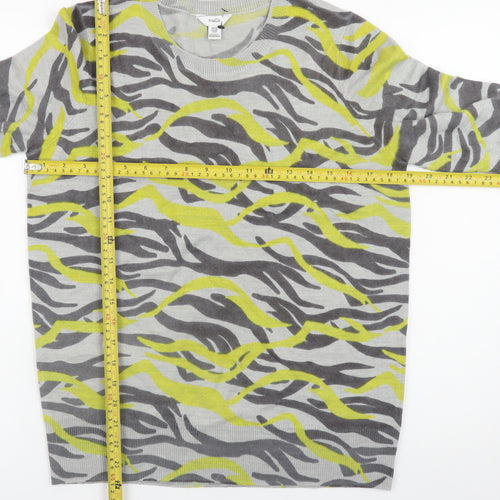 M&Co Women’s Grey Animal Print Acrylic Jumper UK12