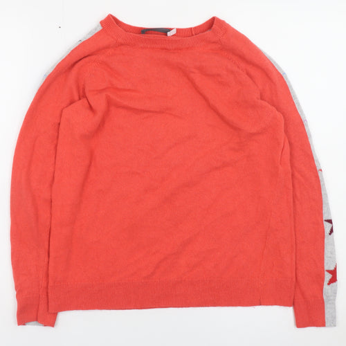Mint Velvet Women Red Crew Neck Long Sleeve Star Jumper Size 10