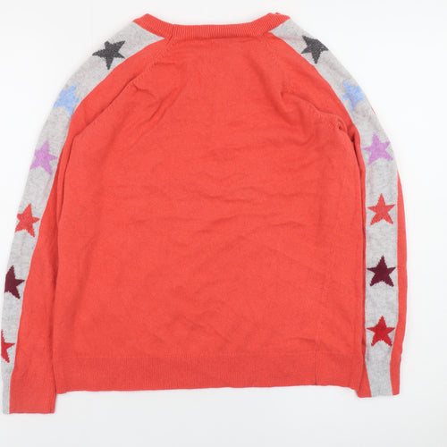 Mint Velvet Women Red Crew Neck Long Sleeve Star Jumper Size 10