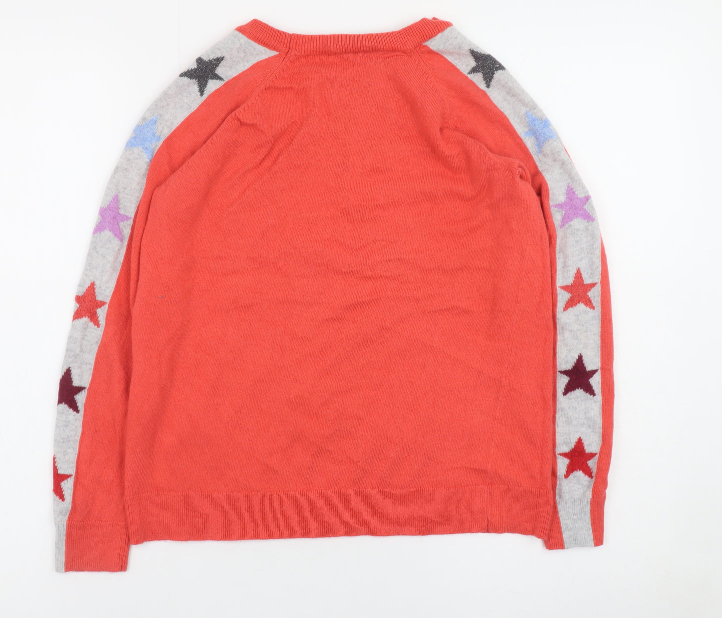 Mint Velvet Women Red Crew Neck Long Sleeve Star Jumper Size 10