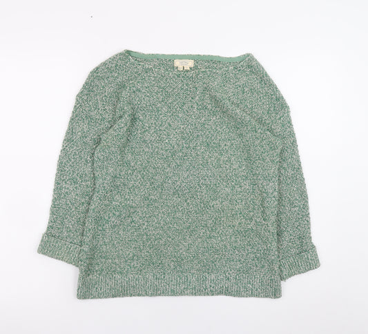 Fat Face Women’s Green Cotton Boat Neck Jumper Size 8