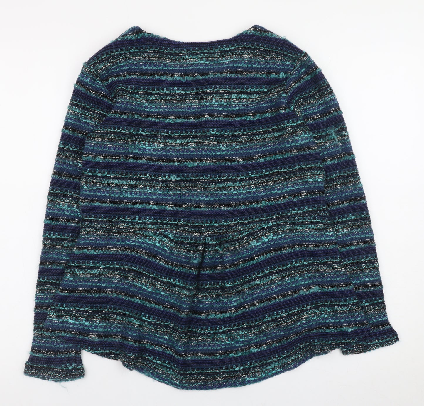 Sno Skins Women's Blue Striped Wool Blend Cardigan XS