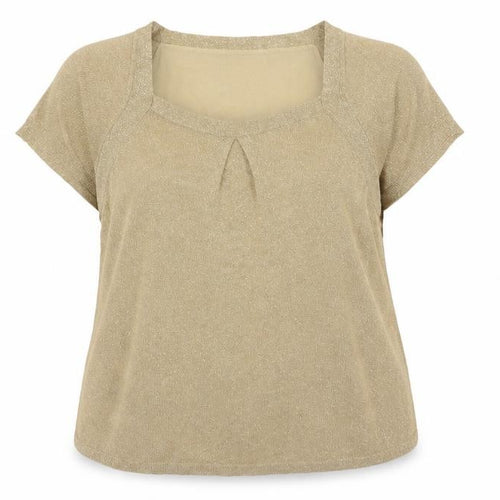 OLDAVI Women’s Gold Short Sleeve Blouse Size 18 Viscose Knit