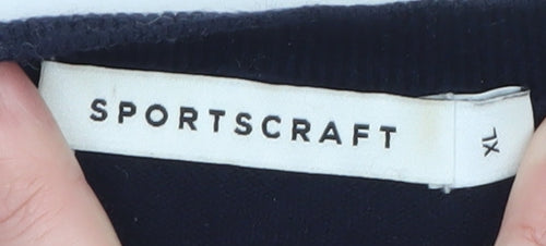 Sportscraft Women's Blue Polka Dot Cotton Cashmere Jumper XL