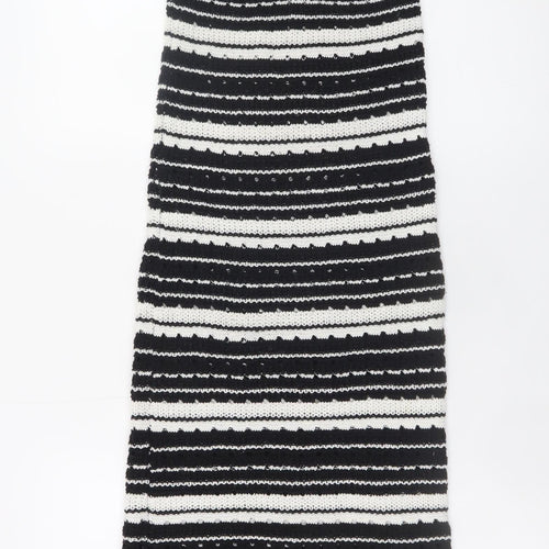 New Look Petite Black & White Striped Knit Slip Dress Size 6