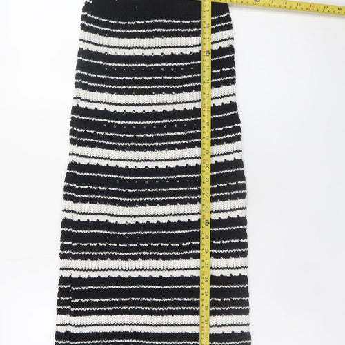 New Look Petite Black & White Striped Knit Slip Dress Size 6