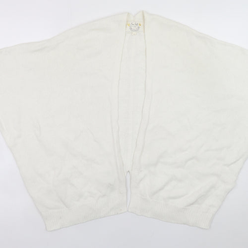 New Look Women Ivory Knit Cape Cardigan M Dolman Sleeve Open Front