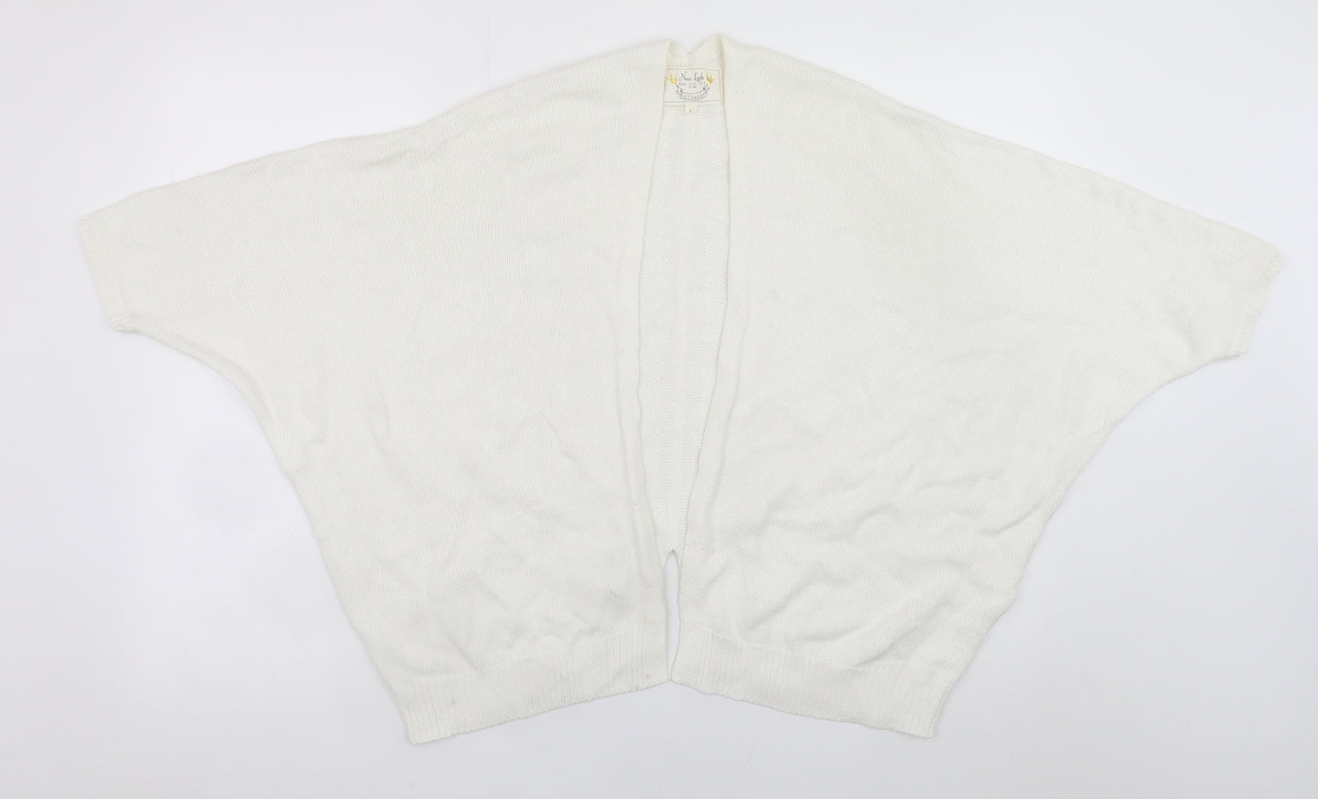 New Look Women Ivory Knit Cape Cardigan M Dolman Sleeve Open Front