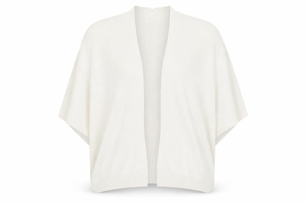 New Look Women Ivory Knit Cape Cardigan M Dolman Sleeve Open Front