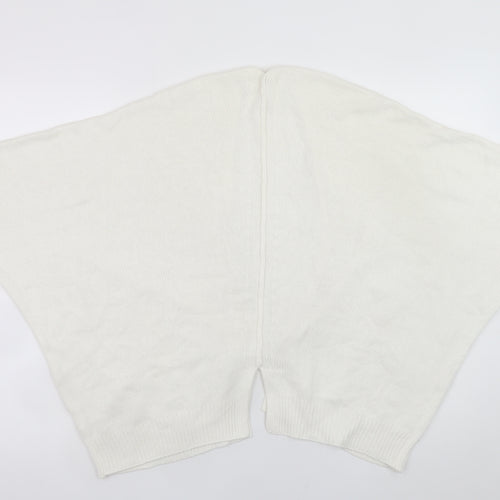 New Look Women Ivory Knit Cape Cardigan M Dolman Sleeve Open Front
