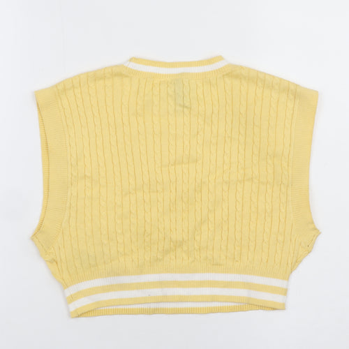 H&M Divided Women's Yellow Cable Knit Sleeveless Vest XS