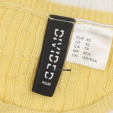 H&M Divided Women's Yellow Cable Knit Sleeveless Vest XS