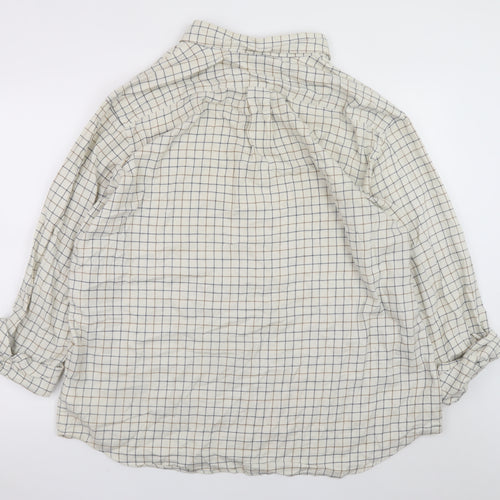 Uniqlo Men Beige Check Cotton Button-Up Shirt XXL