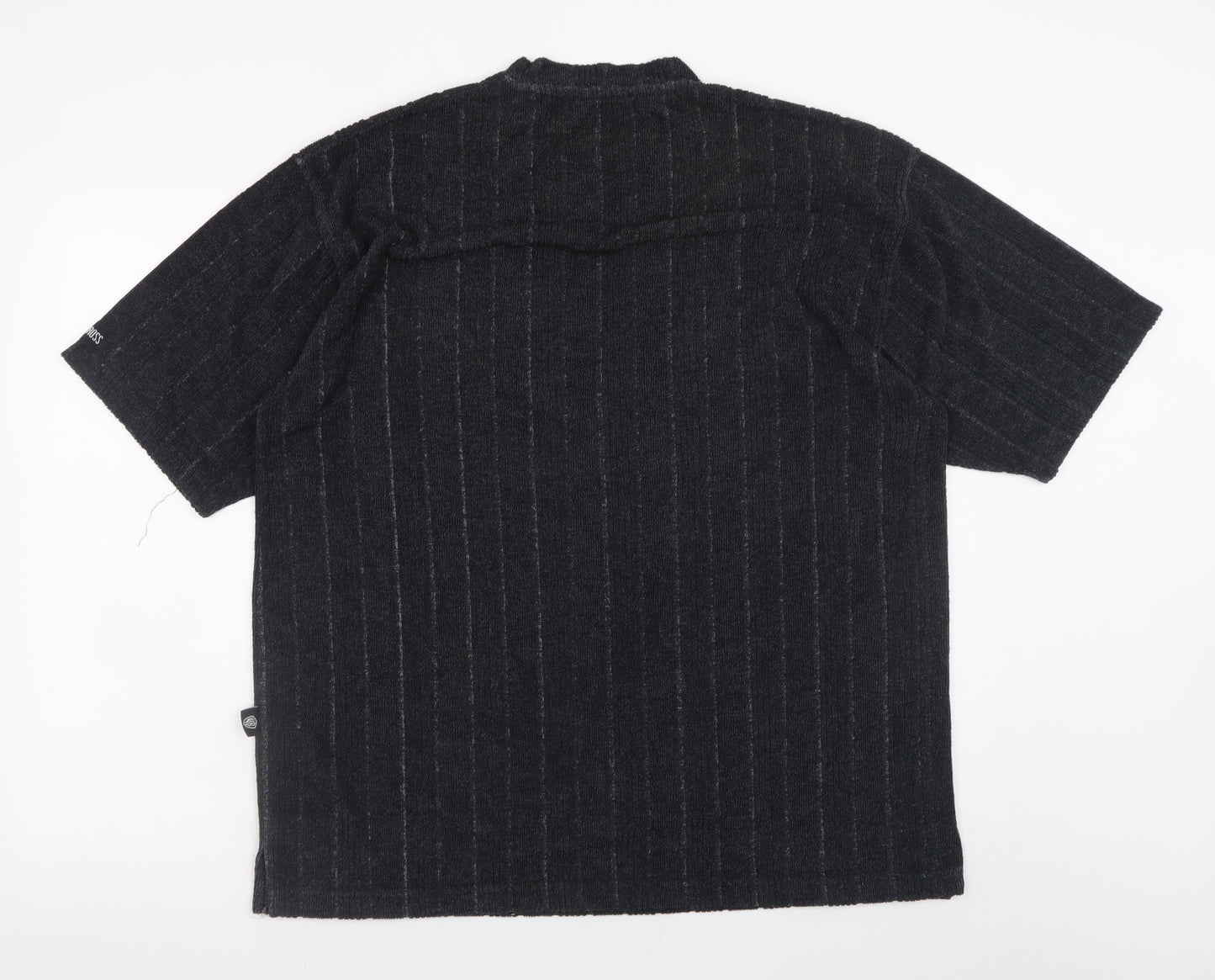 Warner Bros Studio Store Men's Black XL V-Neck Vintage Striped T-Shirt