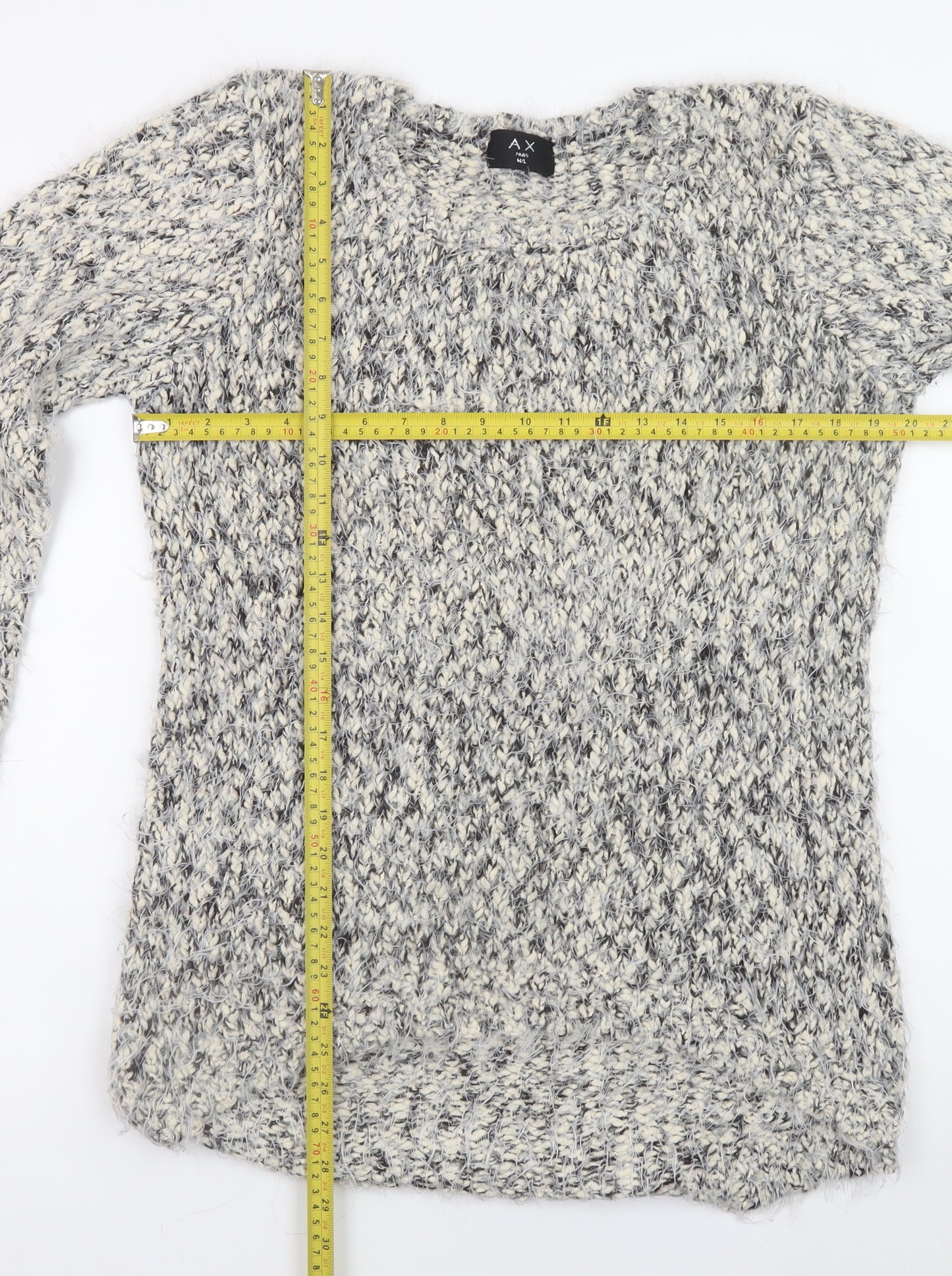 AX Paris Women's Grey Chunky Knit Pullover Jumper Size L