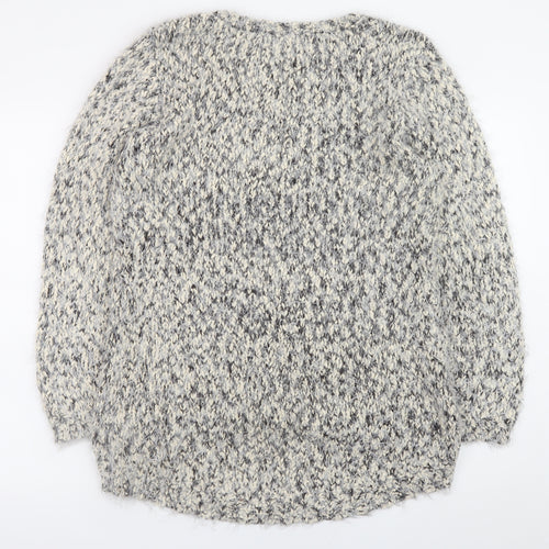 AX Paris Women's Grey Chunky Knit Pullover Jumper Size L