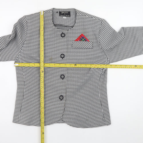 Norman Linton Petite Women’s Black Houndstooth Blazer Size 12