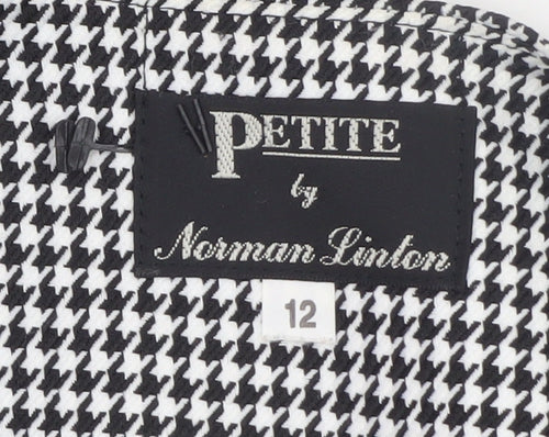 Norman Linton Petite Women’s Black Houndstooth Blazer Size 12