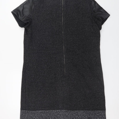 Marks and Spencer Women Black Shift Dress UK 14 Short Sleeve