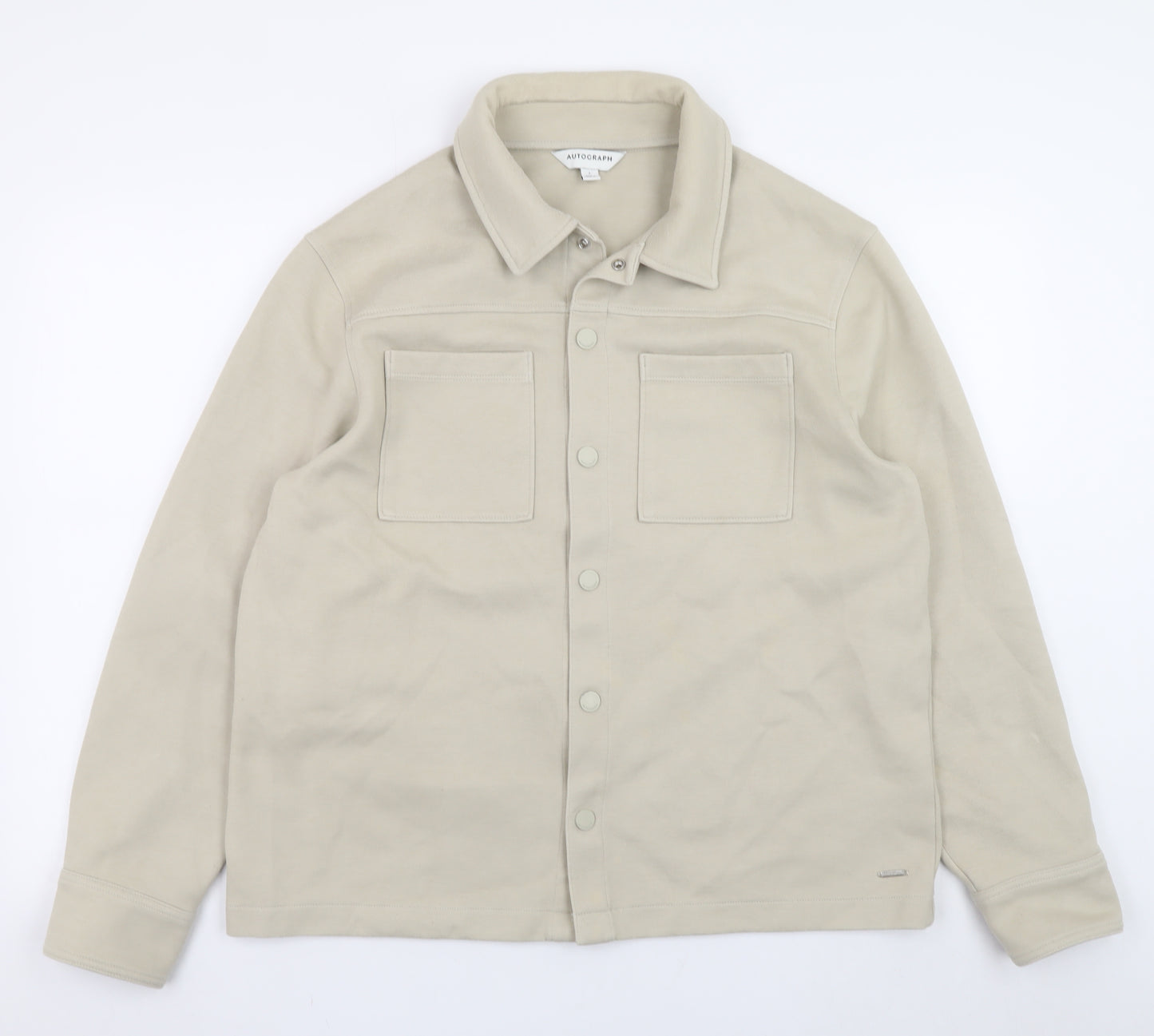 Marks and Spencer Men’s Beige Cotton Jacket L Regular Fit