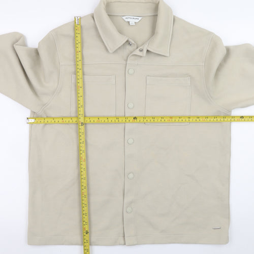 Marks and Spencer Men’s Beige Cotton Jacket L Regular Fit