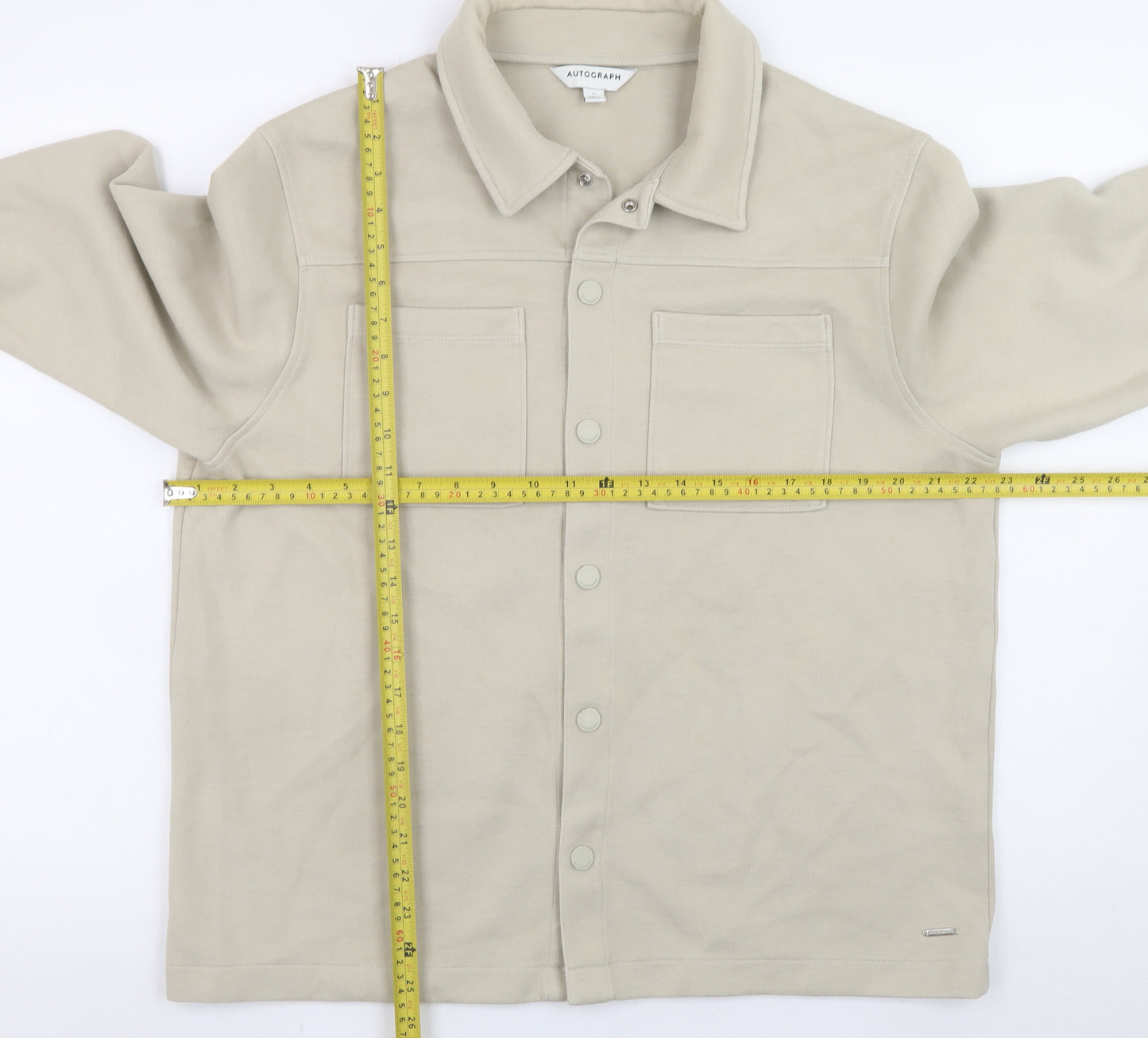 Marks and Spencer Men’s Beige Cotton Jacket L Regular Fit