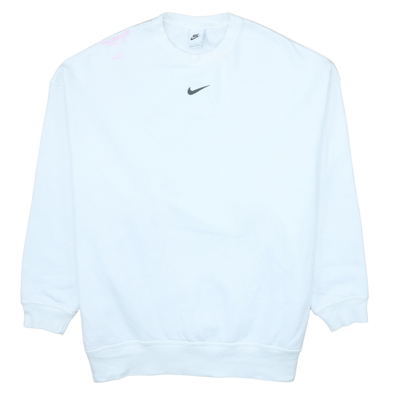 Nike Men's White Crew Neck Logo Sweatshirt Size S