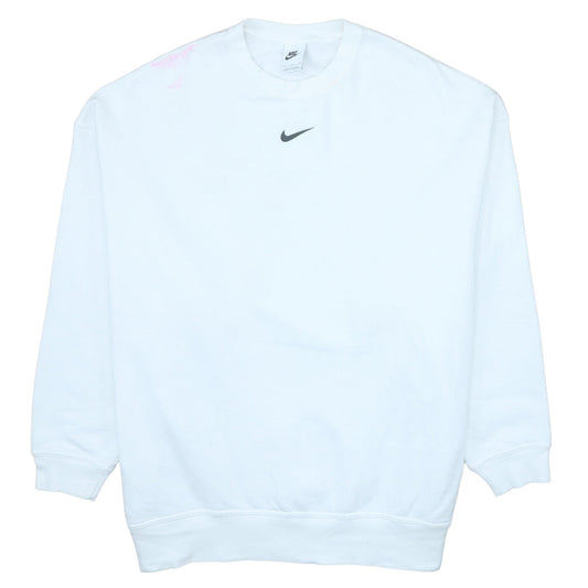 Nike Men's White Crew Neck Logo Sweatshirt Size S