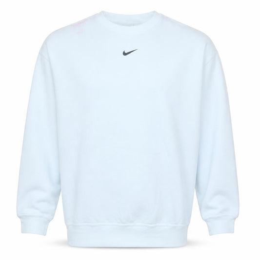 Front view of Nike Men's White Crew Neck Logo Sweatshirt, size S