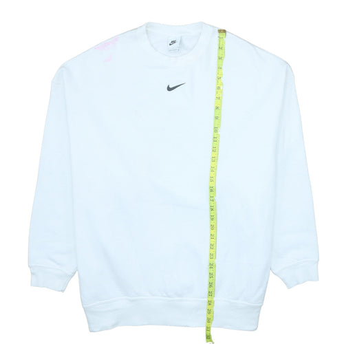 Nike Men's White Crew Neck Logo Sweatshirt Size S