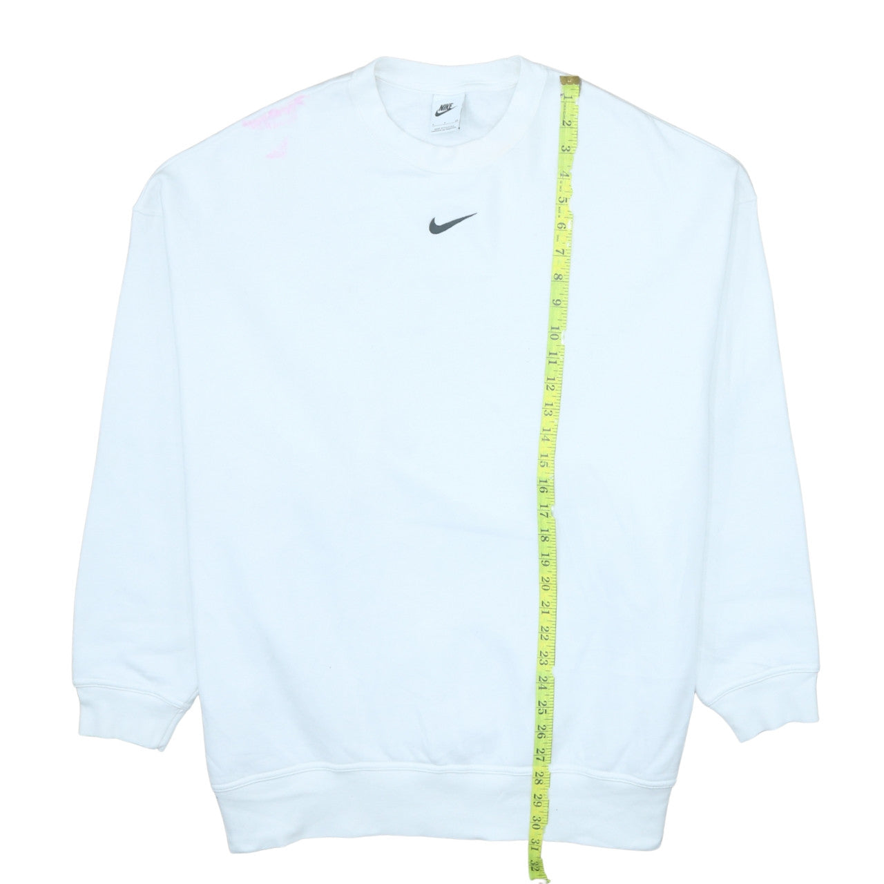 Nike Men's White Crew Neck Logo Sweatshirt Size S