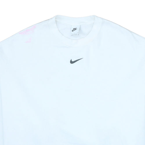 Nike Men's White Crew Neck Logo Sweatshirt Size S