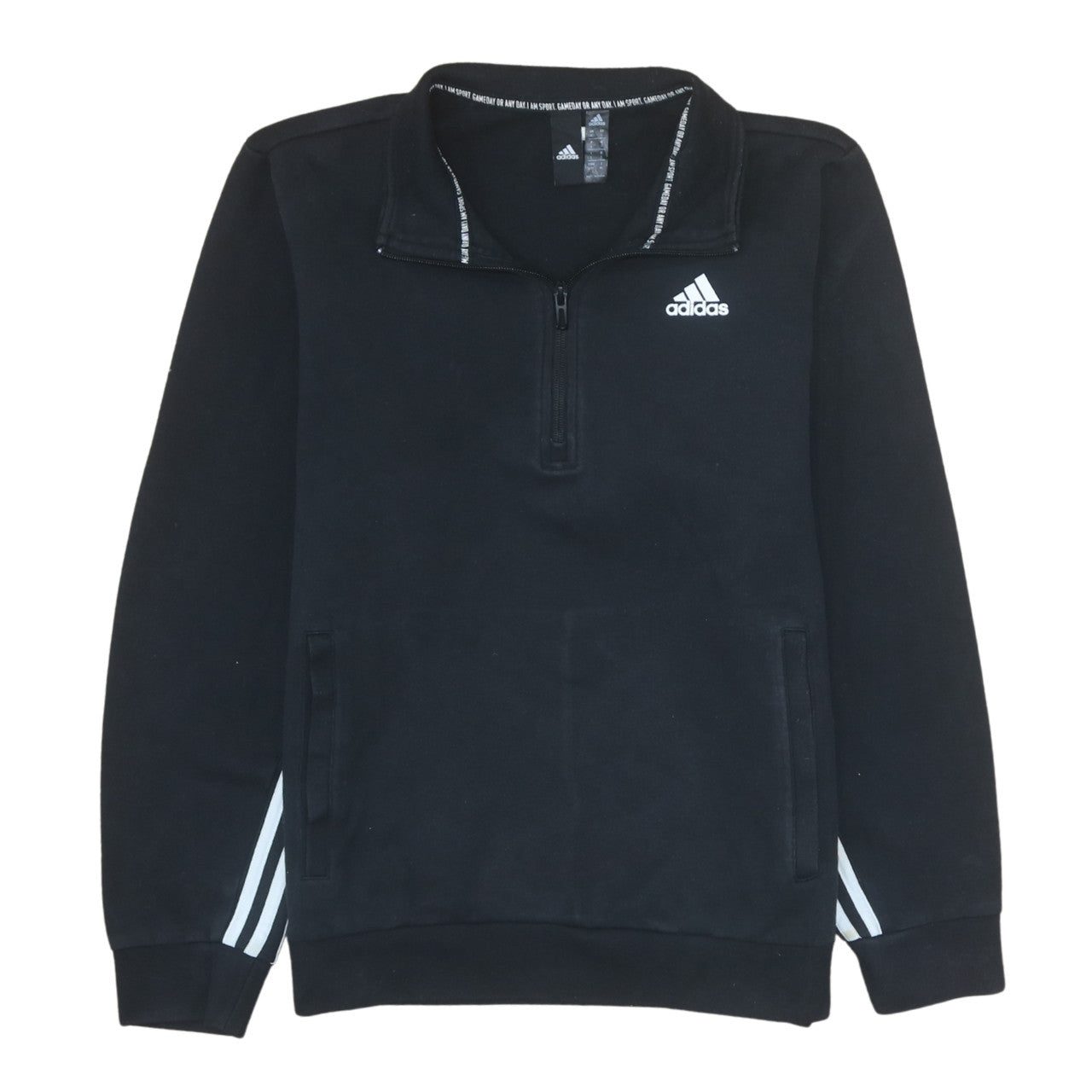 Adidas Men's Black 1/4 Zip Fleece Sweatshirt Size L Regular Fit