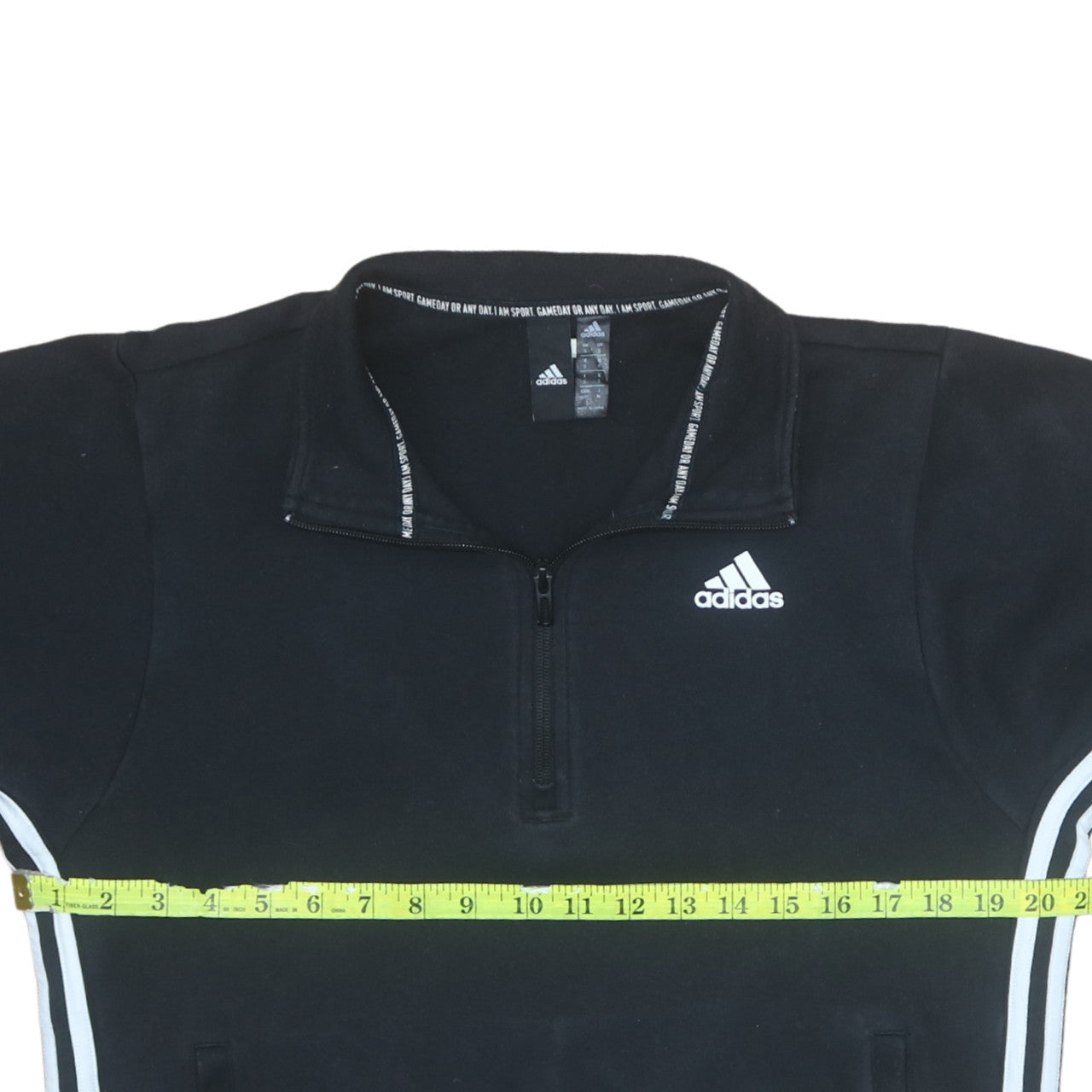 Adidas Men's Black 1/4 Zip Fleece Sweatshirt Size L Regular Fit
