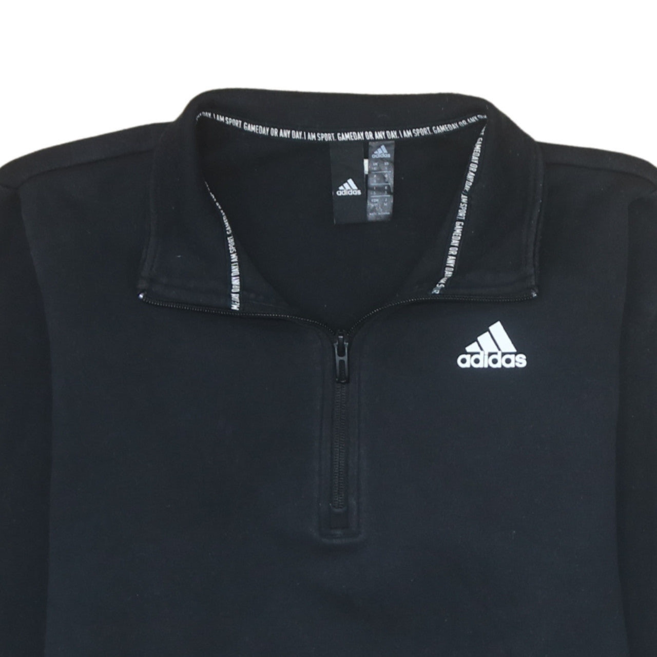 Adidas Men's Black 1/4 Zip Fleece Sweatshirt Size L Regular Fit