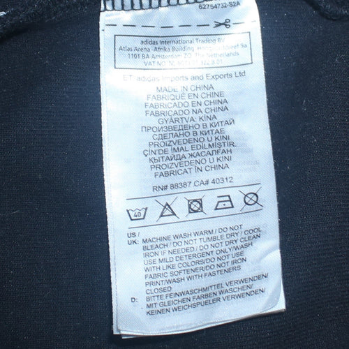 Adidas Men's Black 1/4 Zip Fleece Sweatshirt Size L Regular Fit