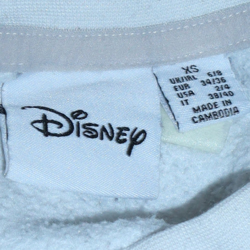 Disney Women White Stitch Print Pullover Sweatshirt XS