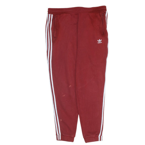 Adidas Men's Red Jogger Sweatpants L Classic 3-Stripe