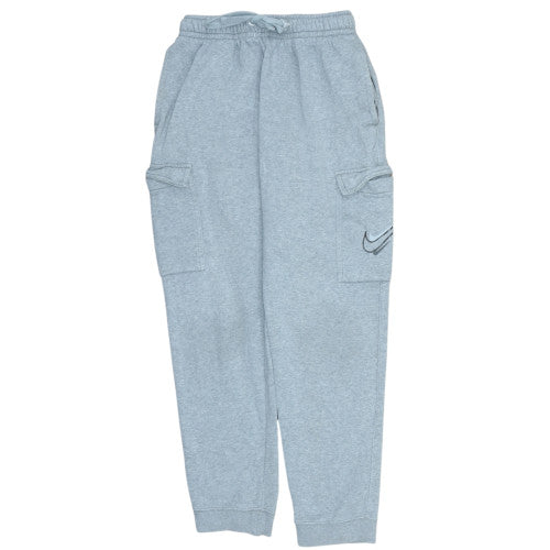 Nike Boys Grey Cargo Jogger Trousers L 147-158cm Elastic Waist Fleece