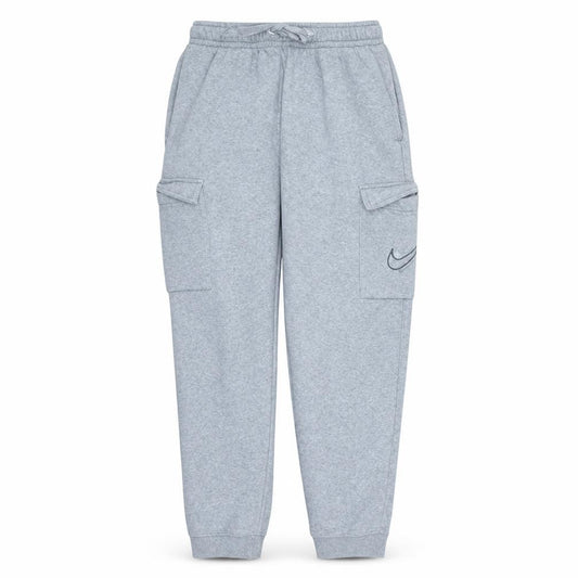 Nike Boys Grey Cargo Jogger Trousers L 147-158cm Elastic Waist Fleece