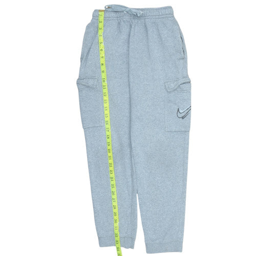 Nike Boys Grey Cargo Jogger Trousers L 147-158cm Elastic Waist Fleece