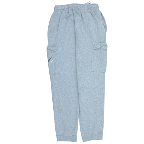 Nike Boys Grey Cargo Jogger Trousers L 147-158cm Elastic Waist Fleece