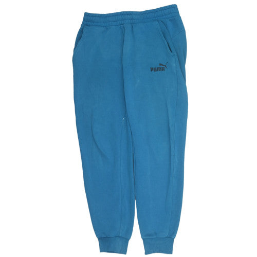 Puma Men's Blue Fleece Jogger Trousers Size M Elastic Waist