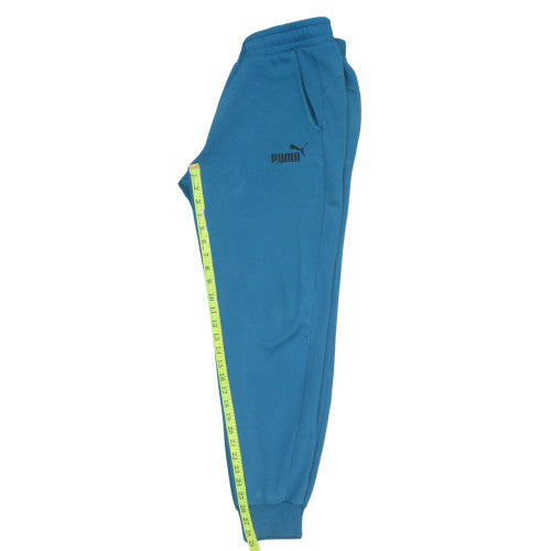 Puma Men's Blue Fleece Jogger Trousers Size M Elastic Waist