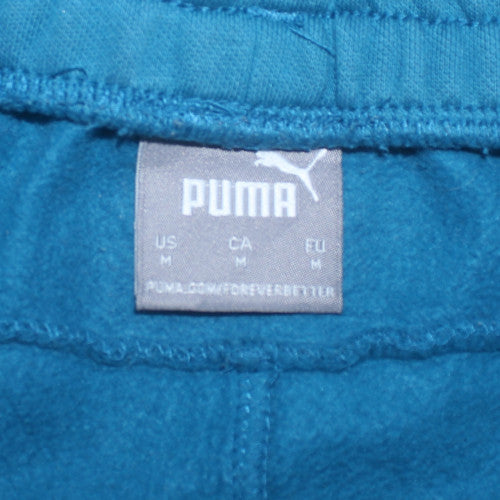 Puma Men's Blue Fleece Jogger Trousers Size M Elastic Waist