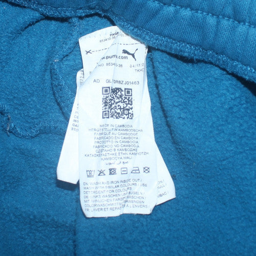 Puma Men's Blue Fleece Jogger Trousers Size M Elastic Waist