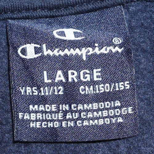Champion Boys Navy Blue Pullover Hoodie L 11-12Y Cotton Blend