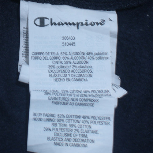 Champion Boys Navy Blue Pullover Hoodie L 11-12Y Cotton Blend