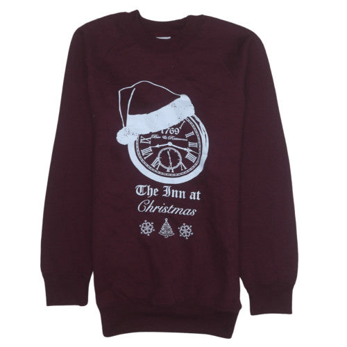 Russell Womens Burgundy Christmas Graphic Sweatshirt XS