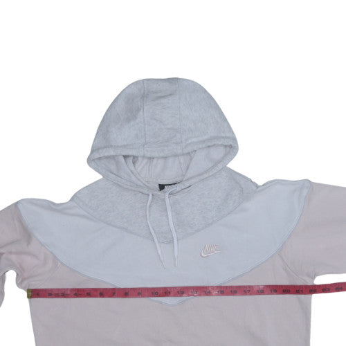 Nike Womens Grey Beige Pullover Hoodie Medium Fleece Sweatshirt